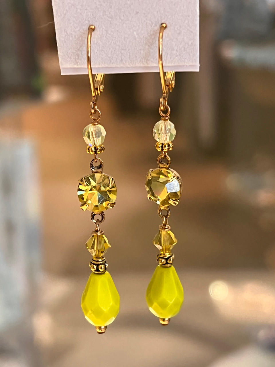 Gemstone on sale leverback earrings